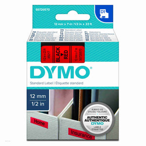 Dymo S0720570 D1 Label Tape Black On Red 12mm x 7m 45017 