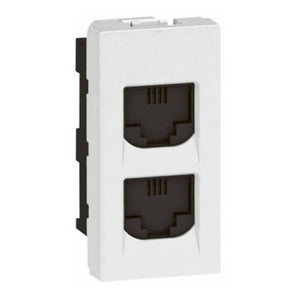 Legrand Arteor RJ11 Double Telephone Socket 1M White 5734 27 