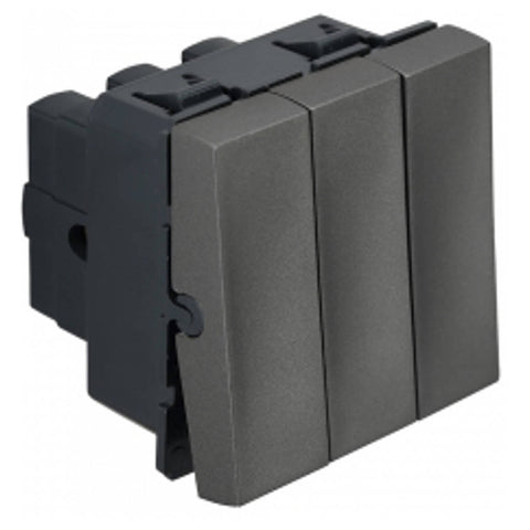 Legrand Arteor Switch 3 Gang 1Way 2M 20A Magnesium 5725 43 