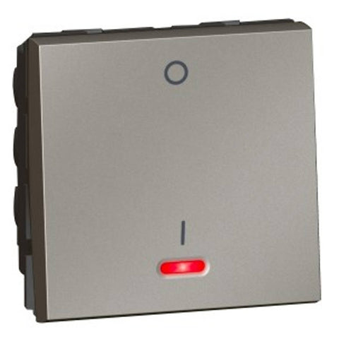 Legrand Arteor Switch With Indicator DP 1Way 2M 20A Magnesium 5736 54 