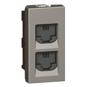 Legrand Arteor RJ11 Double Telephone Socket 1M Magnesium 5736 27 