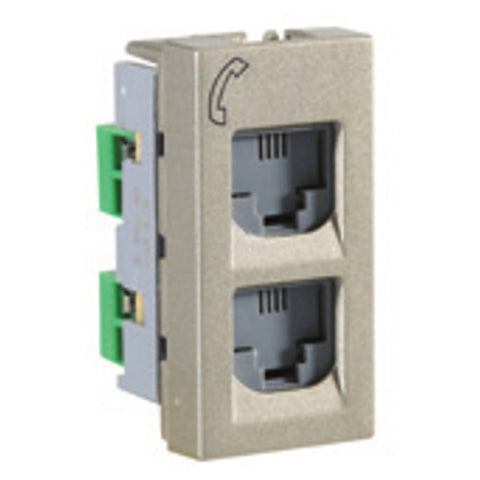 Legrand Arteor RJ11 Double Telephone Socket 1M Champagne  5748 45 