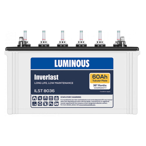 Luminous Inverlast Tubular Inverter Battery 60Ah ILST8036 