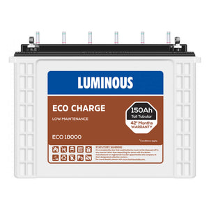 Luminous Eco Charge Tubular Inverter Battery 150Ah ECO18000 