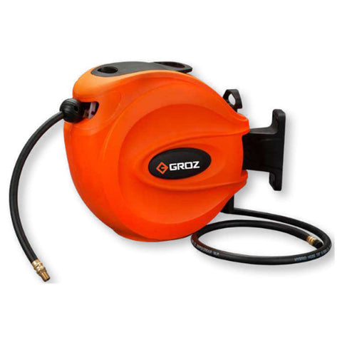 Groz Air Water Hose Reel Plastic 15m HRP/AW/15M/3-8/B 