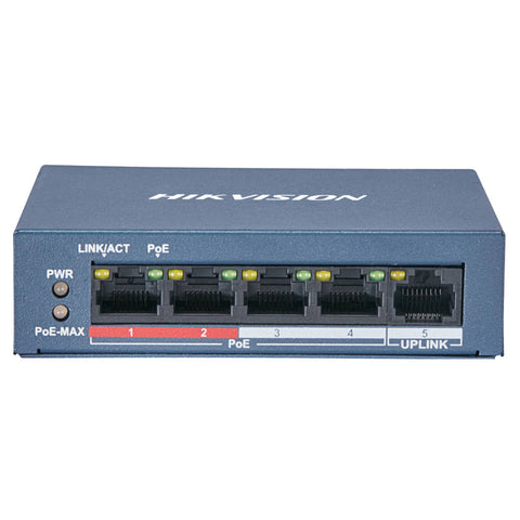 Hikvision Value Series Long-Range Unmanaged POE Switch 4-Port 100 Mbps DS-3E0105P-E/M 
