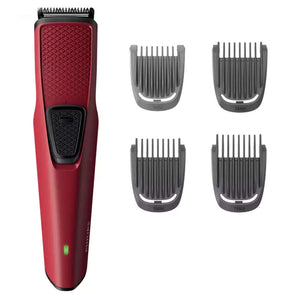 Philips Skin-Friendly Cordless Beard Trimmer With USB Charging Red BT1235/15 