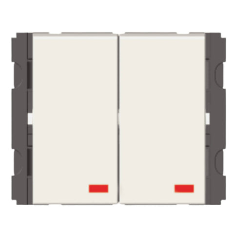 Norisys Cube Series 2Gang Vertical Switch With Indicator 16A 1Way 2M V5131 .01 