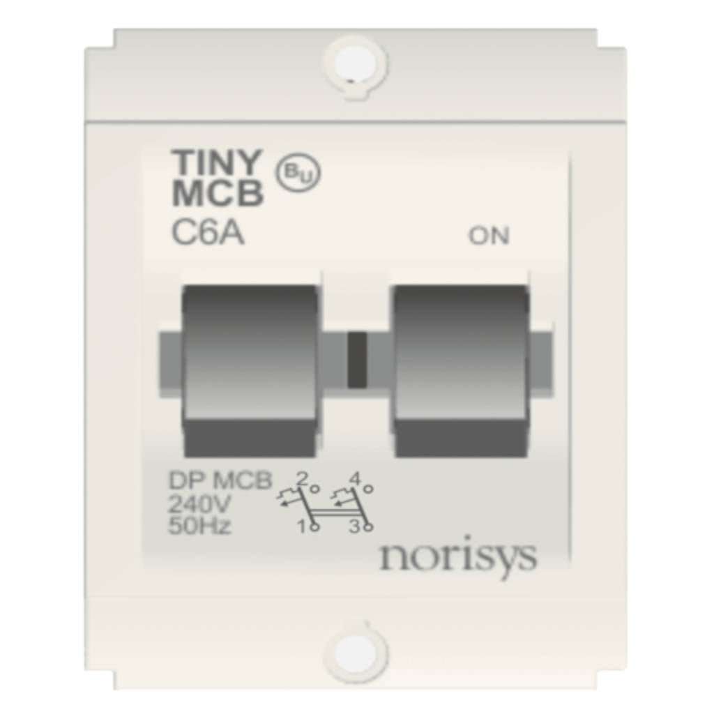 Norisys Square Series Tiny MCB Double Pole 6-32A 