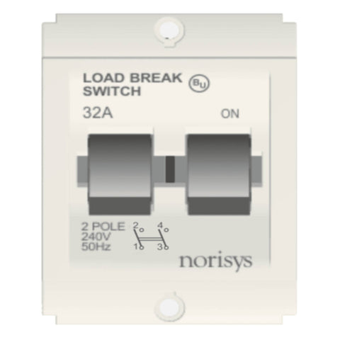 Norisys Square Series Tiny Load Break Switch Double Pole 32-50A 