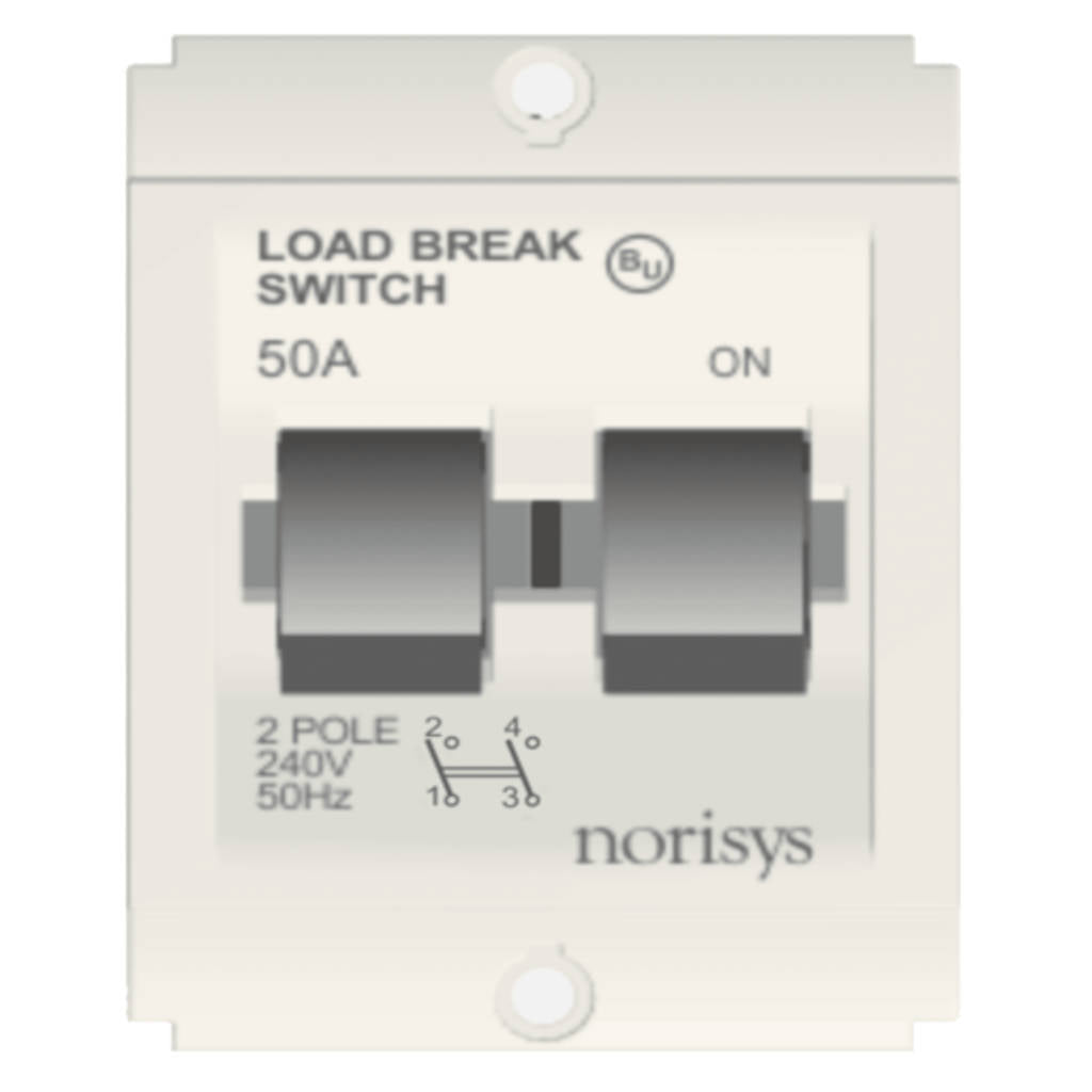 Norisys Square Series Tiny Load Break Switch Double Pole 32-50A