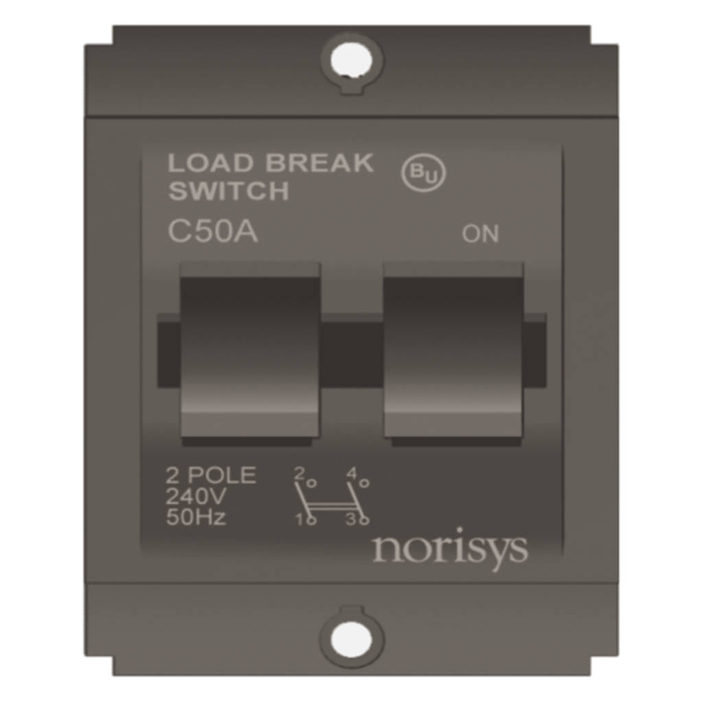 Norisys Square Series Tiny Load Break Switch Double Pole 32A-50A