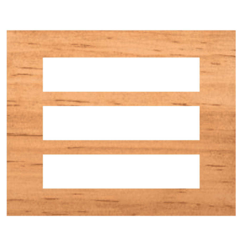 Norisys Cube Series Solid Wood Plates With Frame Natural Pinewood Polish