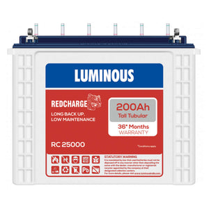 Luminous Red Charge Tubular Inverter Battery 200Ah RC25000 