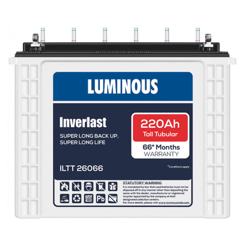 Luminous Inverlast Tall Tubular Inverter Battery 220Ah ILTT26066 