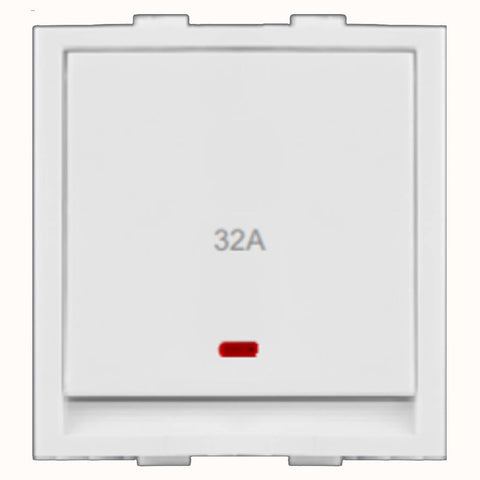 Hello Flat Double Pole Switch With Indicator 32A White 1428 