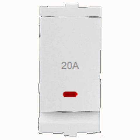 Hello Flat Jumbo Switch With Indicator 1Way 20A White 1436 