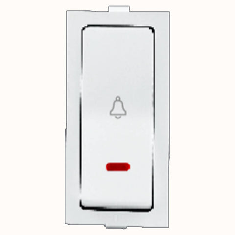 Hello Unicorn Premium Bell Push Switch With Indicator 1M 10A White 1447 