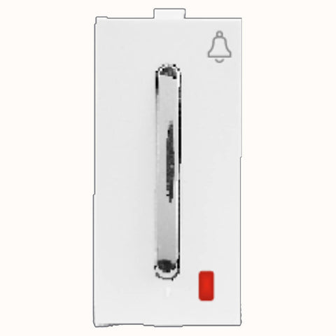 Hello Silvo Premium Bell Push Switch With Indicator 1M 10A White 1457 
