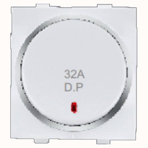 Hello Ringo Double Pole Switch With Indicator 2M 32A White 1477 