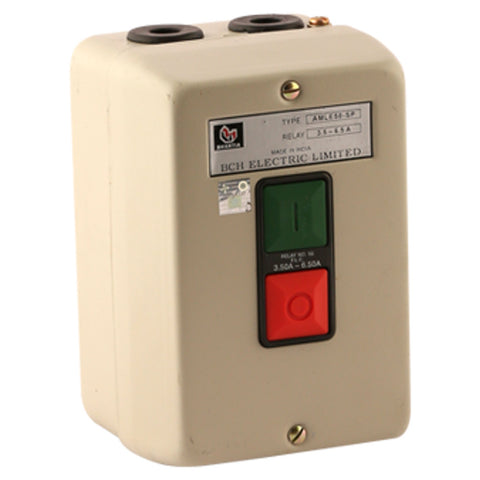 BCH Mini Manual Motor Starter With UV Coil Surface Mounting Upto 4HP 1 Phase 