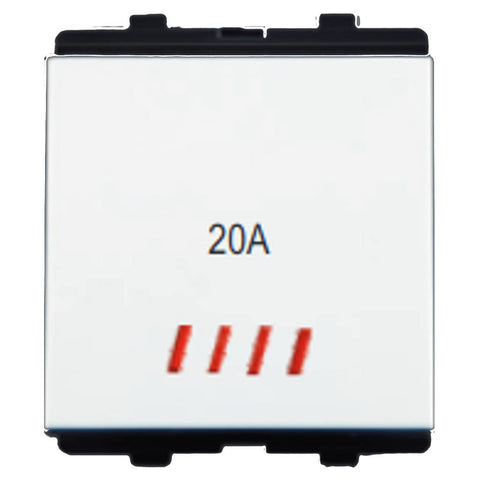 Hello Evaan Modular Switch With Indicator 1Way 2M 20A White 1315 