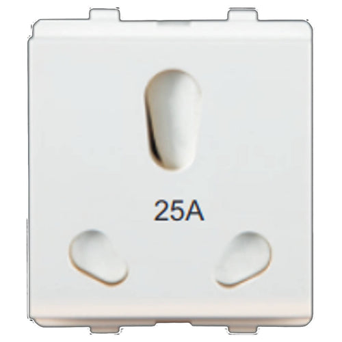 Hello Evaan Modular Universal Socket With Safety Shutter 2M 6/25A White 1322 