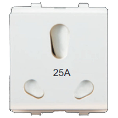 Hello Evaan Modular Universal Socket With Safety Shutter 2M 6/25A White 1322 