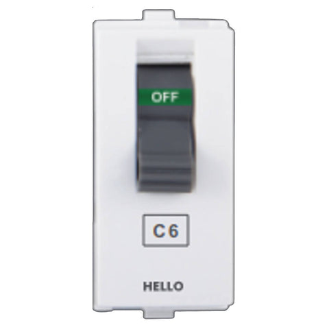 Hello Evaan Modular MCB Single Pole 1M White 