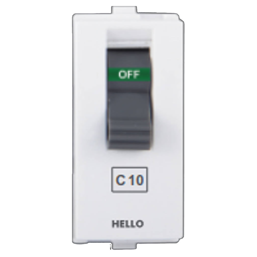 Hello Evaan Modular MCB Single Pole 1M White