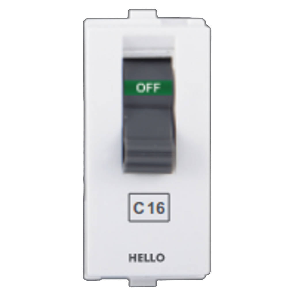 Hello Evaan Modular MCB Single Pole 1M White