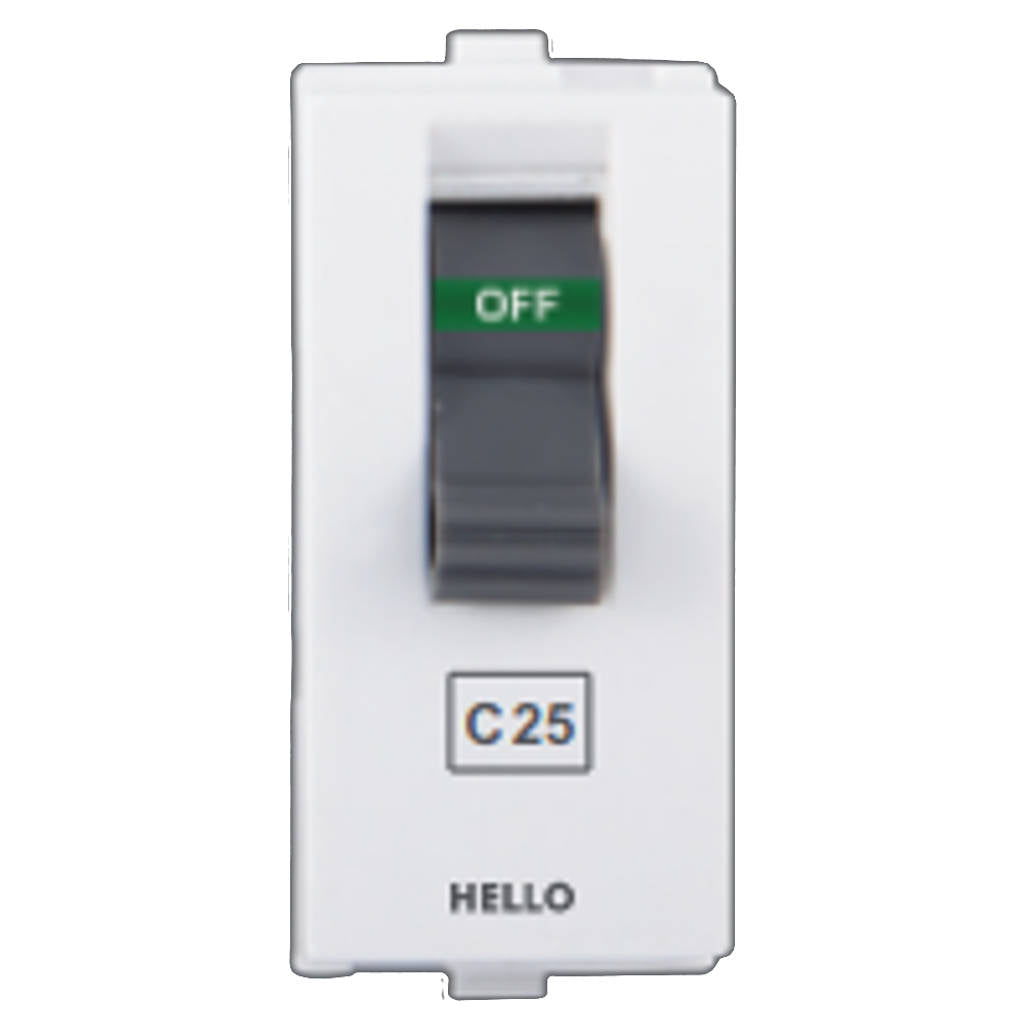 Hello Evaan Modular MCB Single Pole 1M White