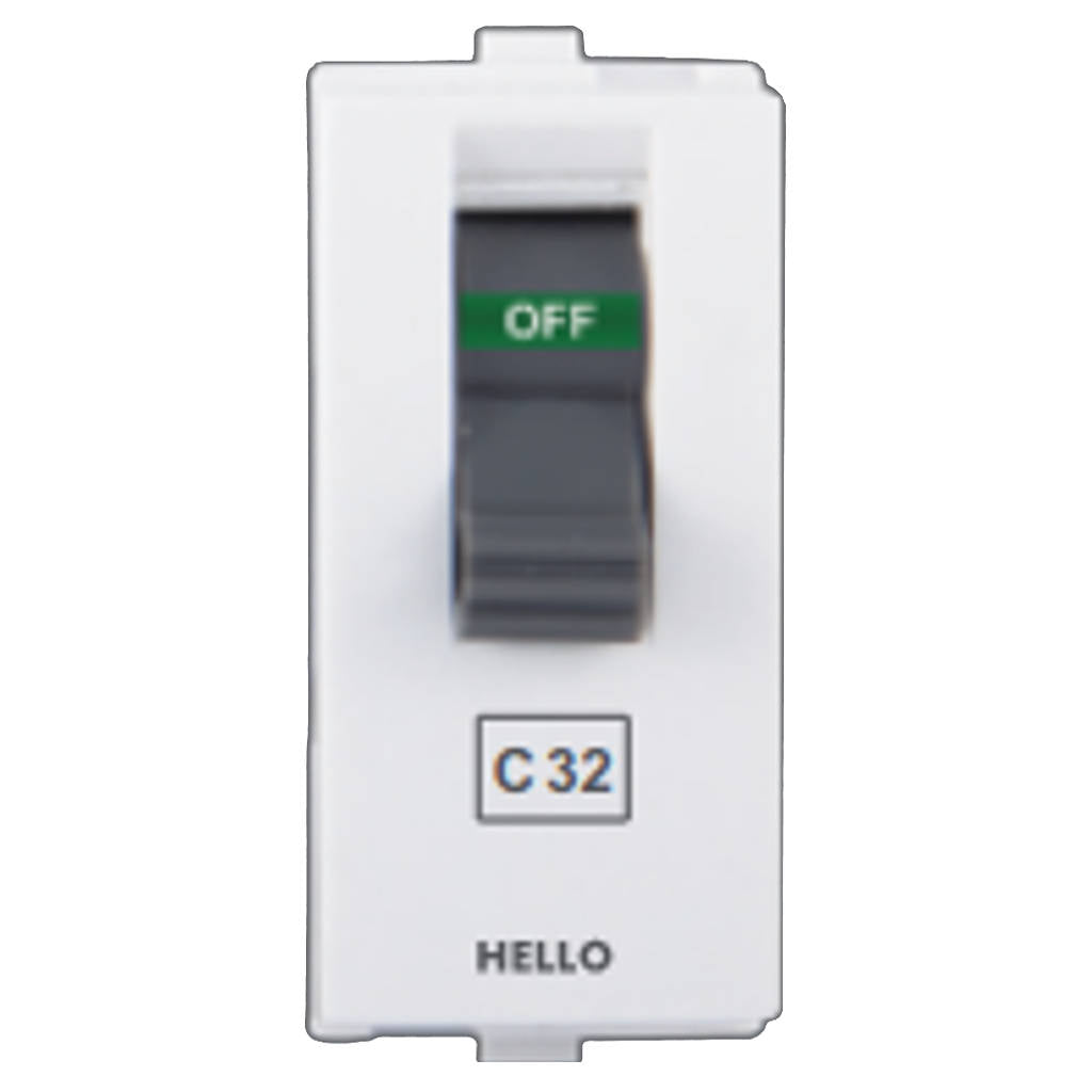 Hello Evaan Modular MCB Single Pole 1M White