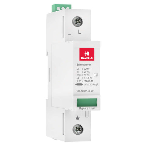 Havells Type 2 AC Surge Protection Device 1P 1.5kV DHSA2R1N40320 