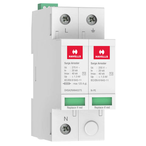 Havells Type 2 AC Surge Protection Device 1P+N 1.3kV DHSA2RAN40275 