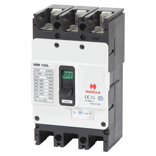 Havells Moulded Case Circuit Breaker Three Pole 38kA 16-125A HIM 125 