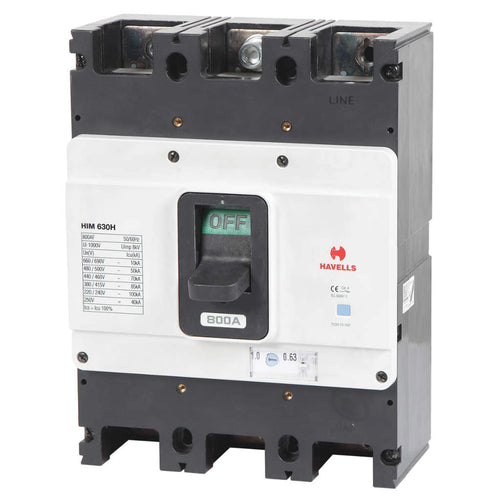 Havells Moulded Case Circuit Breaker Three Pole 65kA 500-630A HIM 630 