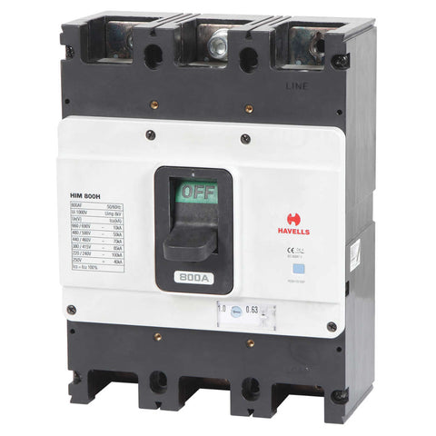Havells Moulded Case Circuit Breaker Three Pole 65kA 700-800A HIM 800 