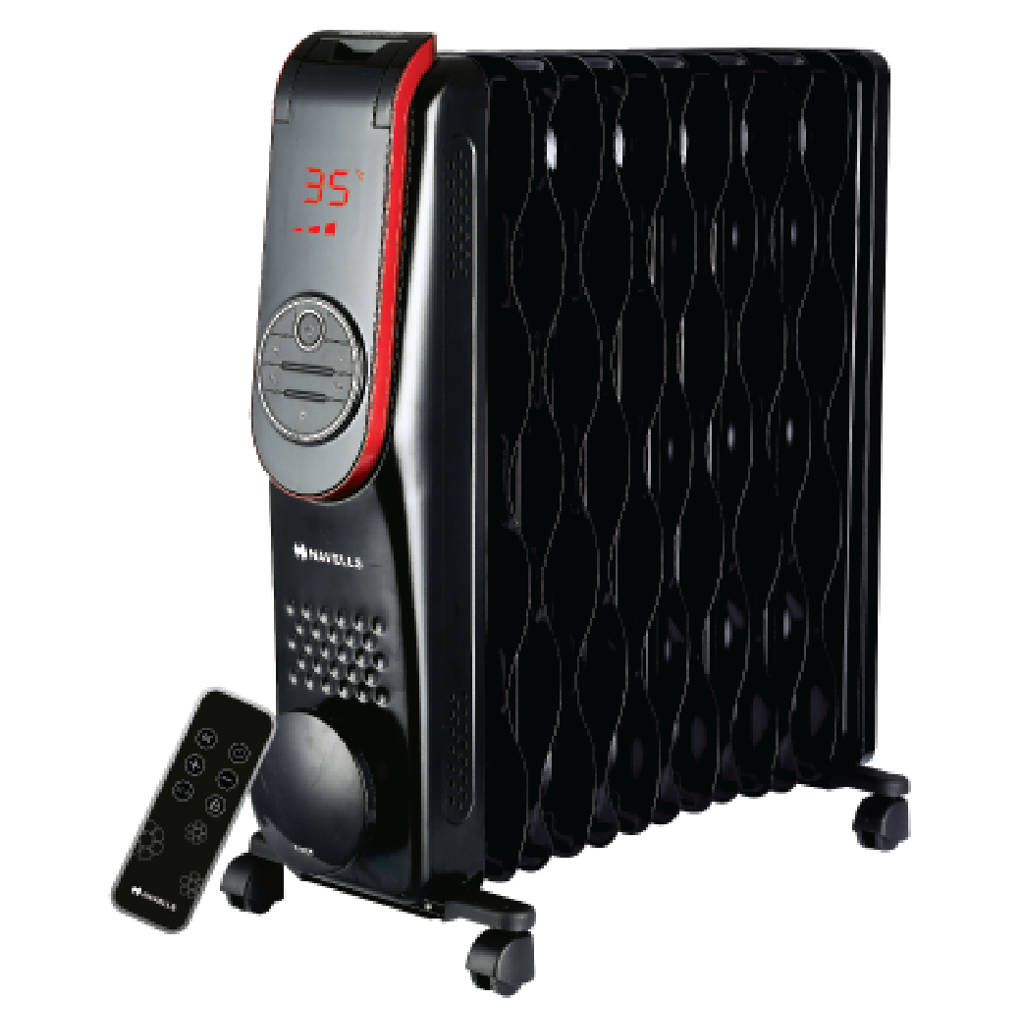 Havells Digital OFR 13 Wave Fins With Fan Room Heater 2500W Black GHROFBNK250