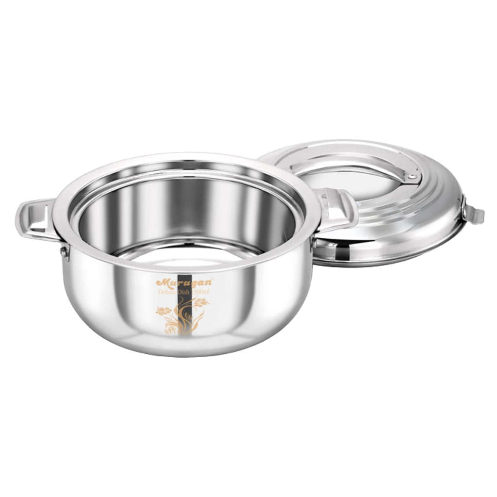 Murugan Deluxe Dish Hot Casserole Stainless Steel 1000ml SS007