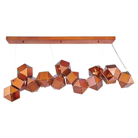 Jaquar Pendant Light Aluminium Hexagon Style With Antique Copper Finishing 14 Lights STL-COP-SL1204S14 