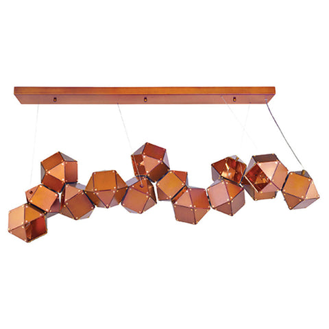 Jaquar Pendant Light Aluminium Hexagon Style With Antique Brass Finishing 14 Lights STL-ABS-SL1204S14 