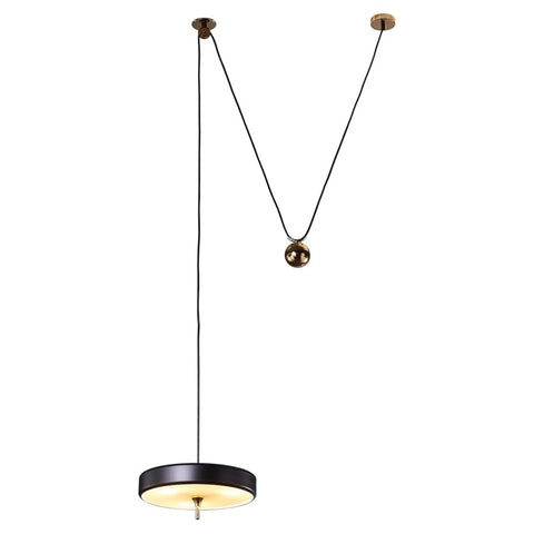 Jaquar Pendant Light Frosted Glass Aluminium With Black & Gold Finishing 3 Lights STL-BLK-SL1174S 