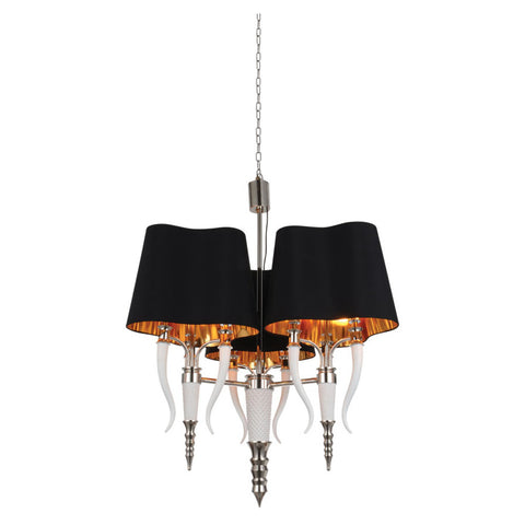 Jaquar Pendant Light Black Fabric Shade With Chrome Finishing 9 Lights STL-CHR-SL1128S 