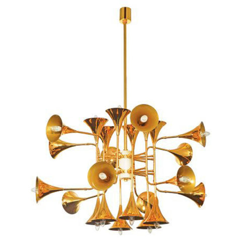 Jaquar Pendant Light Trumpet Style With Gold Finishing 24 Lights STL-GLD-SL1133S 