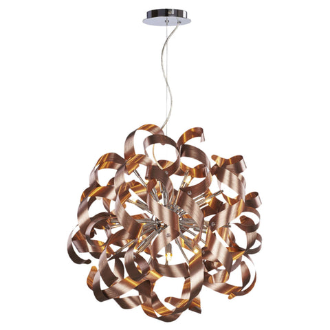 Jaquar Pendant Light Aluminium Curved Strips With Copper Finishing 12 Lights KCH-COP-MD501001512C 
