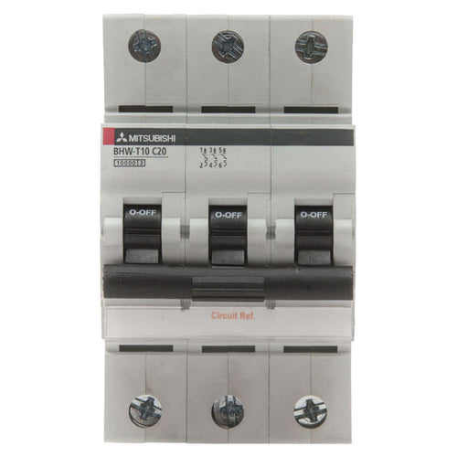 Mitsubishi Electric C Curve Miniature Circuit Breaker Three Pole 0.5-63A 