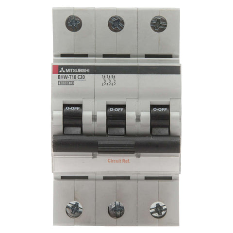 Mitsubishi Electric C Curve Miniature Circuit Breaker Three Pole 0.5-63A 