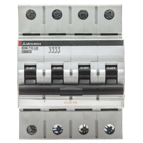 Mitsubishi Electric C Curve Miniature Circuit Breaker Four Pole 0.5-63A 