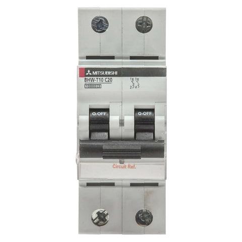 Mitsubishi Electric D Curve Miniature Circuit Breaker Double Pole 1A-63A 